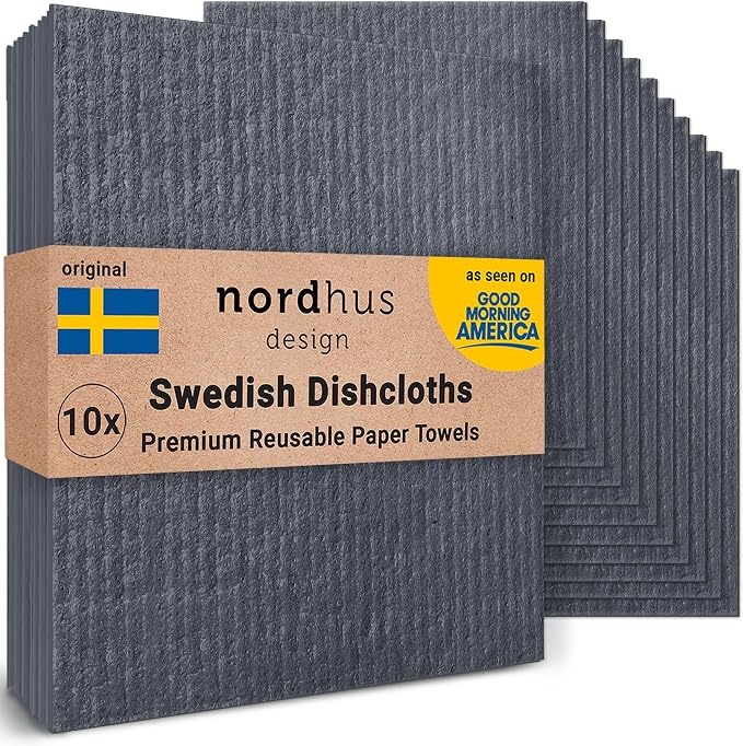 Nordhus Design Swedish Dishcloths, Washable Cellulose Cotton Kitchen Cloths by nordhusdesign