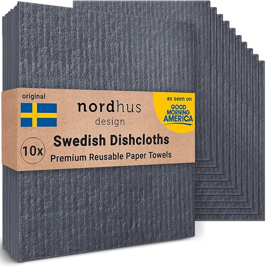 Nordhus Design Swedish Dishcloths, Washable Cellulose Cotton Kitchen Cloths by nordhusdesign
