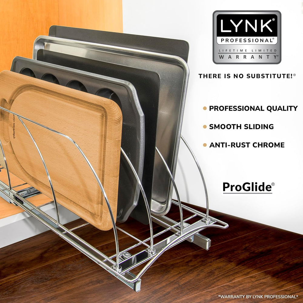 LYNK PROFESSIONAL® Pull Out Cookie Sheet Organizer for Cabinet – Baking Sheet...