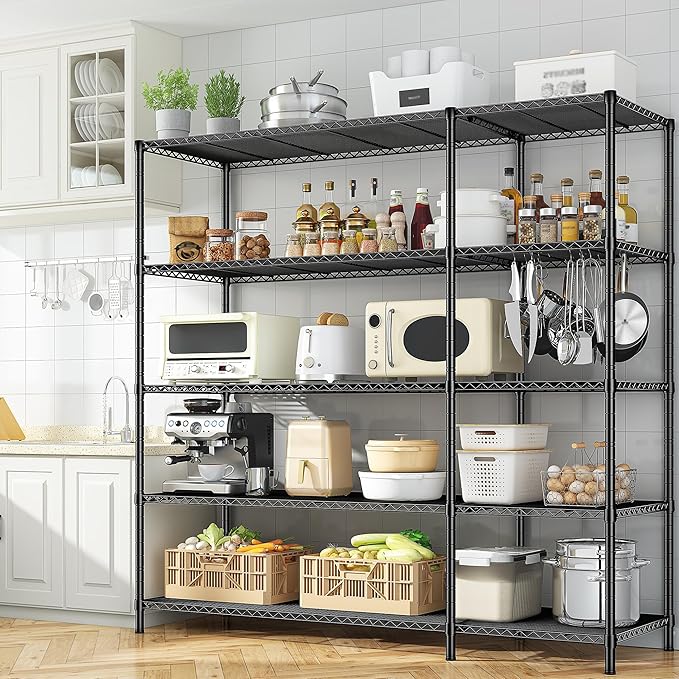 52.36" W Storage Shelves Metal Shelving Unit Load 1400LBS 5 Tier Wire Shelf - Image 7