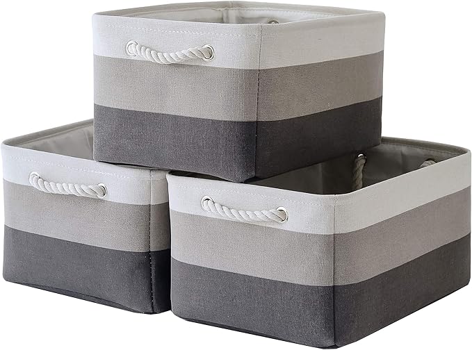 Large Storage Baskets for Shelves, Fabric Baskets for Organizing, Collapsible by Sacyic