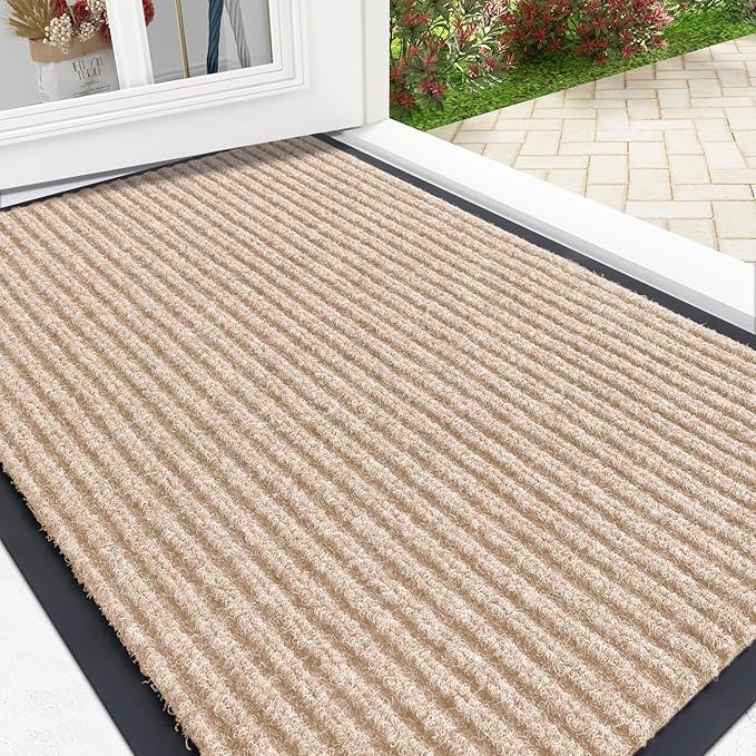 OLANLY Front Door Mat Indoor Outdoor Entrance, Waterproof Heavy Duty Doormat by OLANLY
