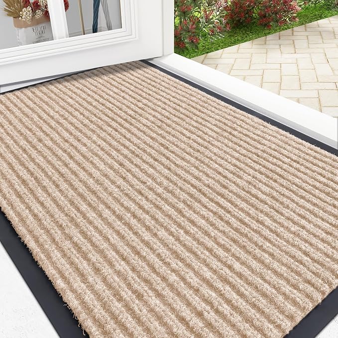 OLANLY Front Door Mat Indoor Outdoor Entrance, Waterproof Heavy Duty Doormat by OLANLY