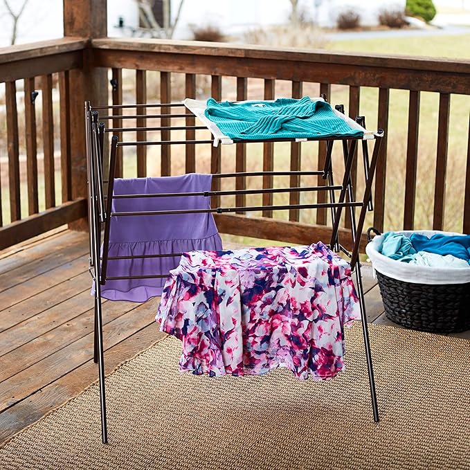 Household Essentials 5175 Collapsible Expandable Metal Clothes Drying Rack - Image 3