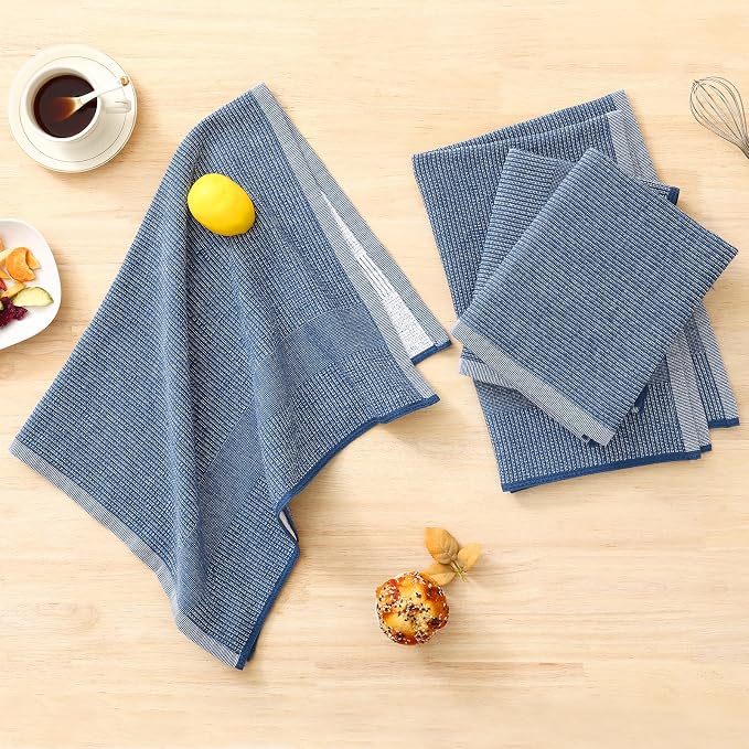 Homaxy Premium Kitchen Towels, Large Cotton Kitchen Hand Towels, Flat and Terry - Image 5