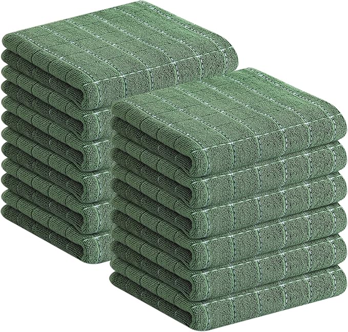 Homaxy 100% Cotton Terry Kitchen Towels, Checkered Designed, Soft and Super by Homaxy