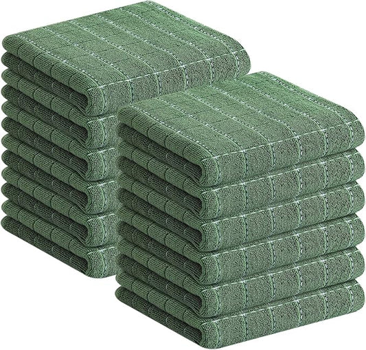 Homaxy 100% Cotton Terry Kitchen Towels, Checkered Designed, Soft and Super by Homaxy