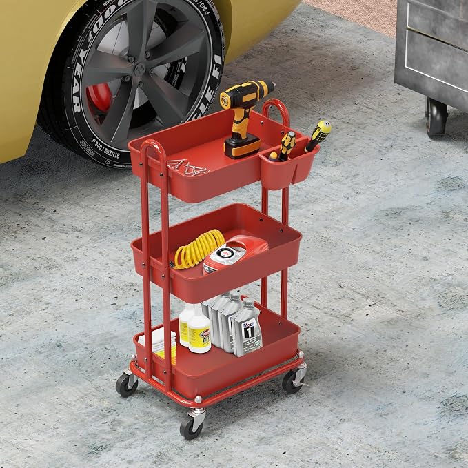Simple Houseware 3-Tier Multifunctional Rolling Utility Cart - Image 5