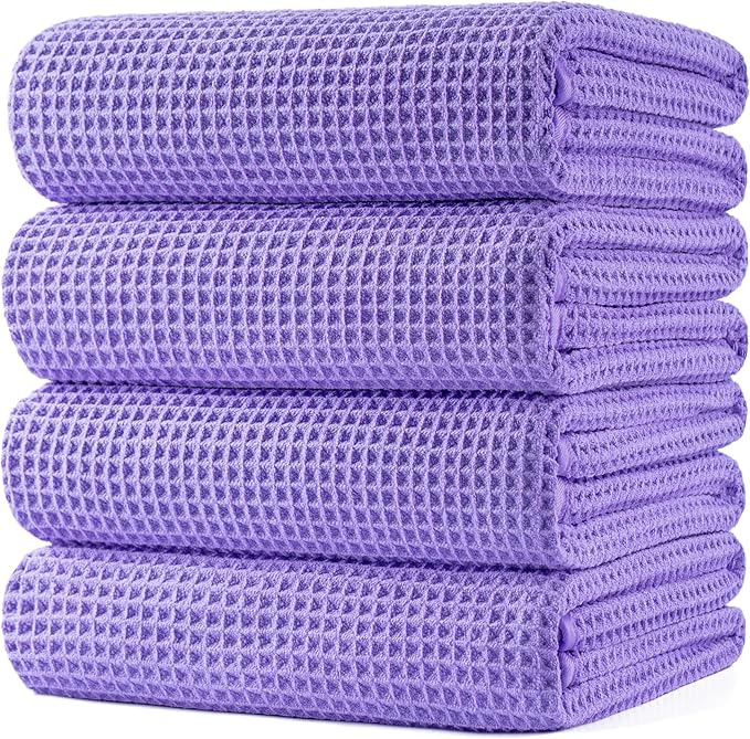 POLYTE Microfiber Oversize Quick Dry Lint Free Bath Towel, 60 x 30 in, 4 Pack by Polyte