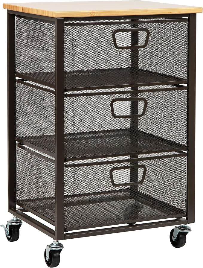 Mind Reader 3-Drawer Rolling Storage Cart, Office Organizer - Image 7