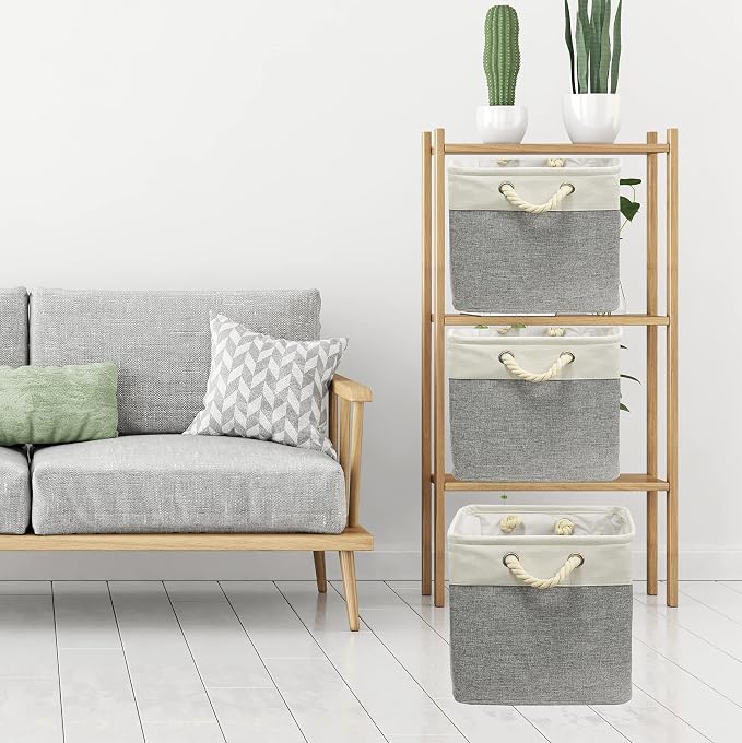SIMPLE HOUSEWARE Fabric Storage Cubes, 3 Pack - Image 2