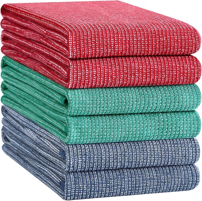 Homaxy Premium Kitchen Towels, Large Cotton Kitchen Hand Towels, Flat and Terry - Image 8
