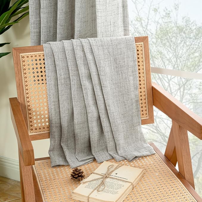 YoungsTex Dark Grey Linen Kitchen Curtains 40 Inches Long - Image 7