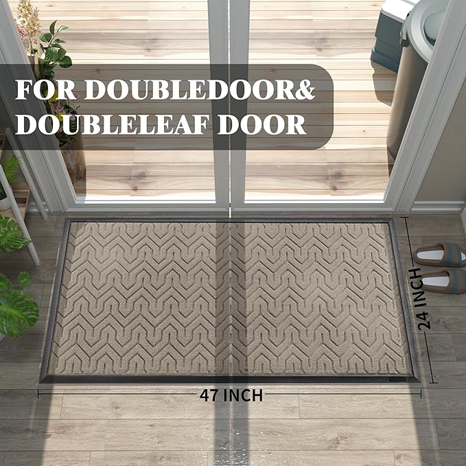 Yimobra Large Door Mat Outside Entrance 47x24, Waterproof Heavy Duty Outdoor - Image 2