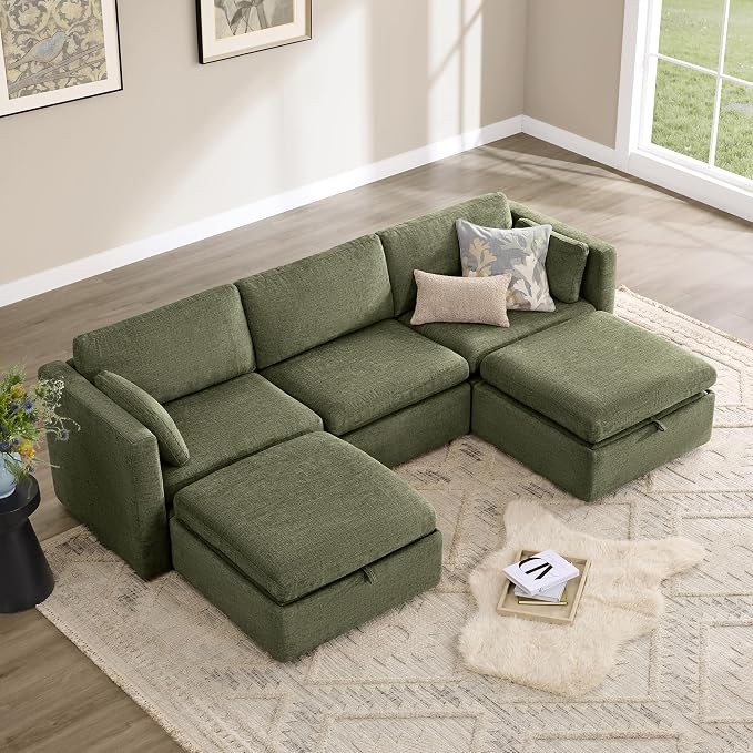 CHITA Oversized Modular Cloud Sectional Fabric Sofa Set, FSC Certified U Shaped by CHITALIVING