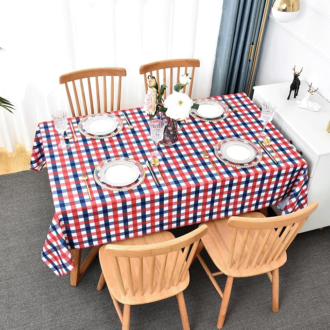 Classic Gingham Buffalo Tablecloth Fabric by Essifunia