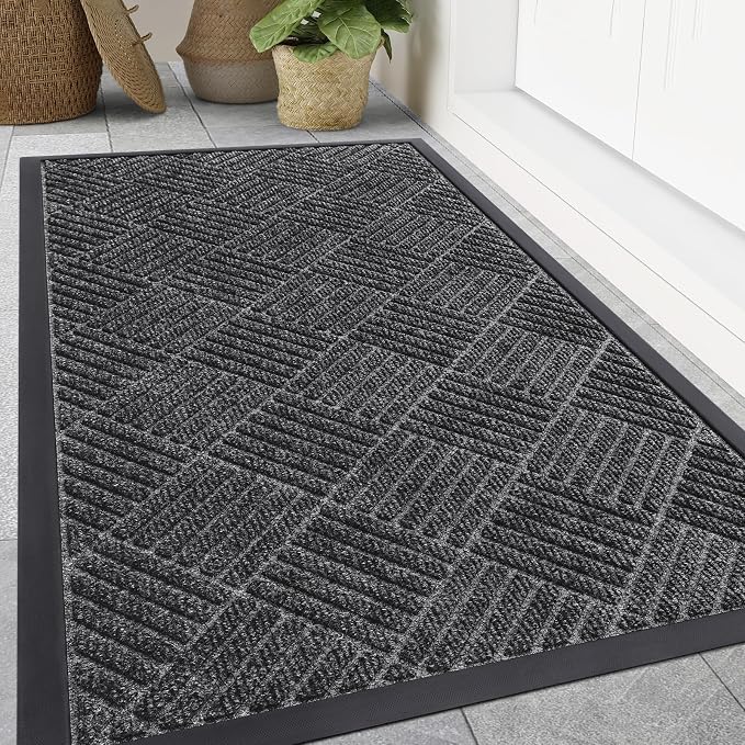 Smiry Front Door Mat Outside Entrance, Heavy Duty Outdoor Indoor Mat, Natural by Smiry