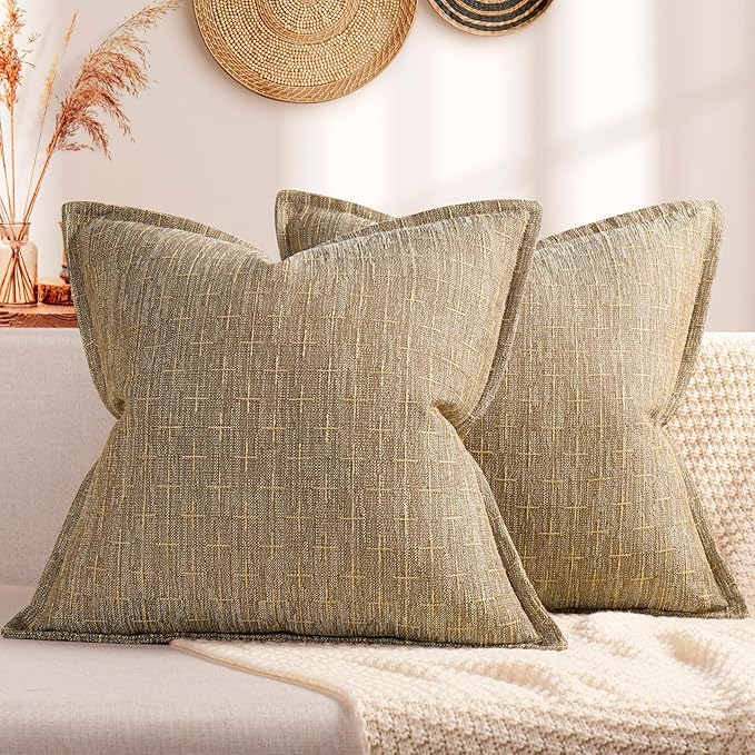 ZWJD Pillow Covers 20x20 Set of 2 Soft Polyester Textured Pillow Covers by ZWJD