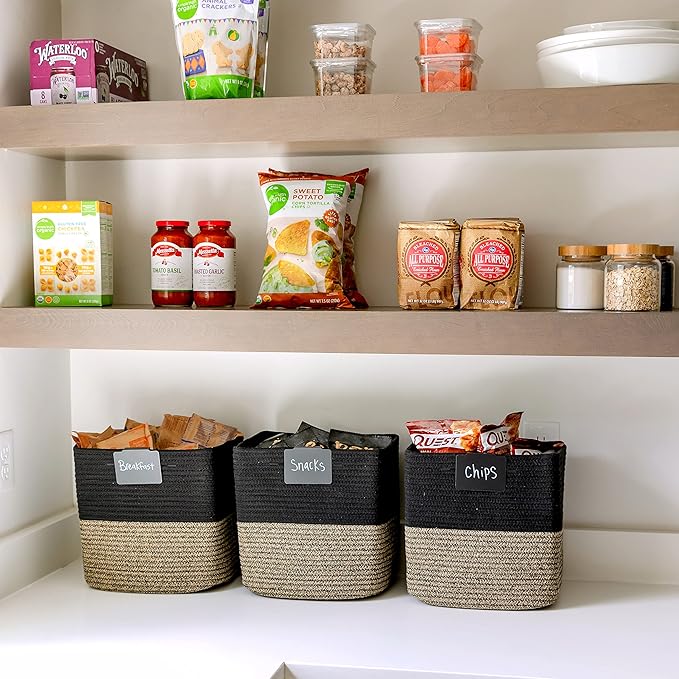 NaturalCozy Storage Cubes 11 Inch Cotton Rope Woven Baskets - Image 4