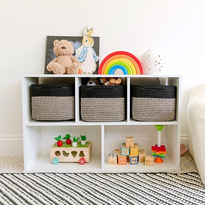 NaturalCozy Storage Cubes 9”x9”x7”Cotton Rope Woven Baskets - Image 3