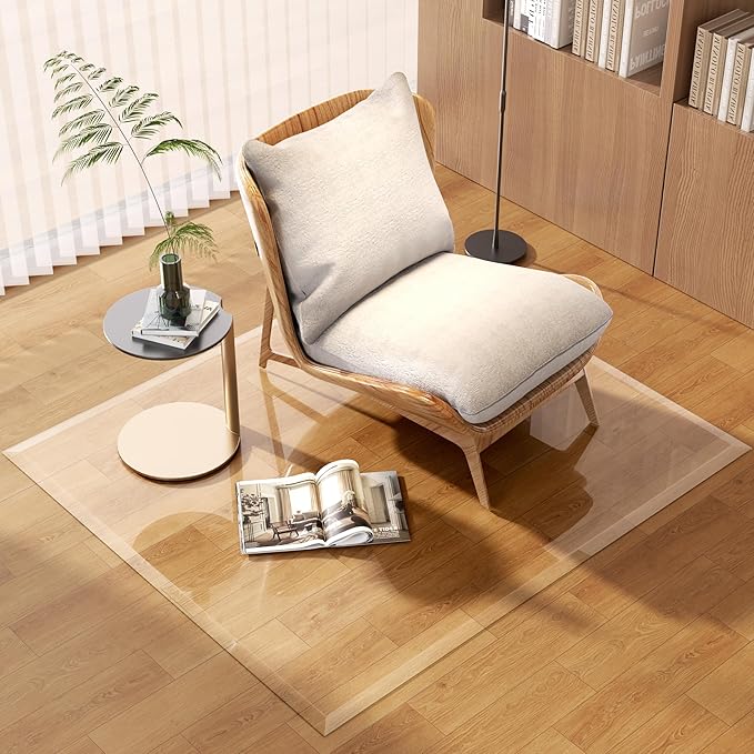50“ x 44” Beveled Edge Glass Chair Mat by Whatssuitableisthebest