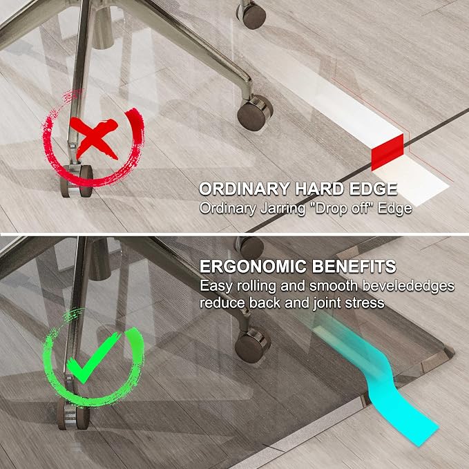 Beveled Edge Irregular Office Chair Mat - Image 3