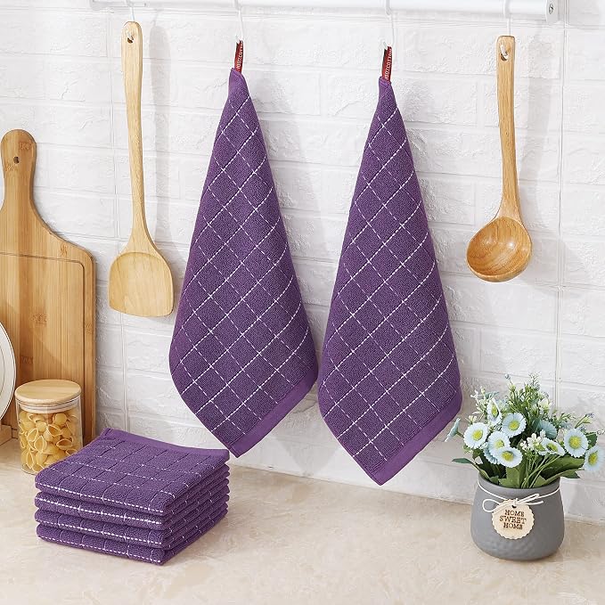 Homaxy 100% Cotton Terry Kitchen Dish Cloths, Ultra Soft and Absorbent Dish - Image 6