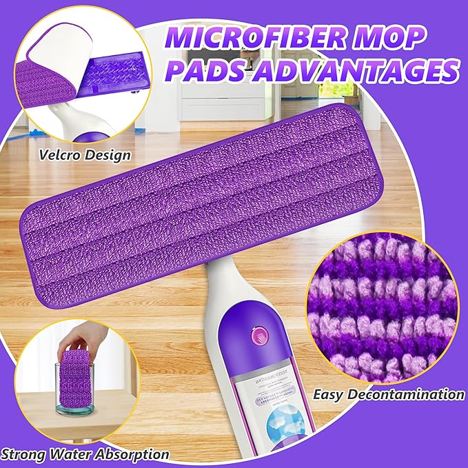 EXEGO 6 Count Reusable Microfiber Mop Pads - Image 3