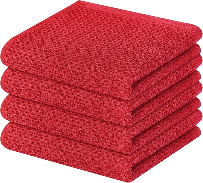 Homaxy 100% Cotton Waffle Weave Kitchen Dish Towels, Ultra Soft Absorbent Quick by Homaxy