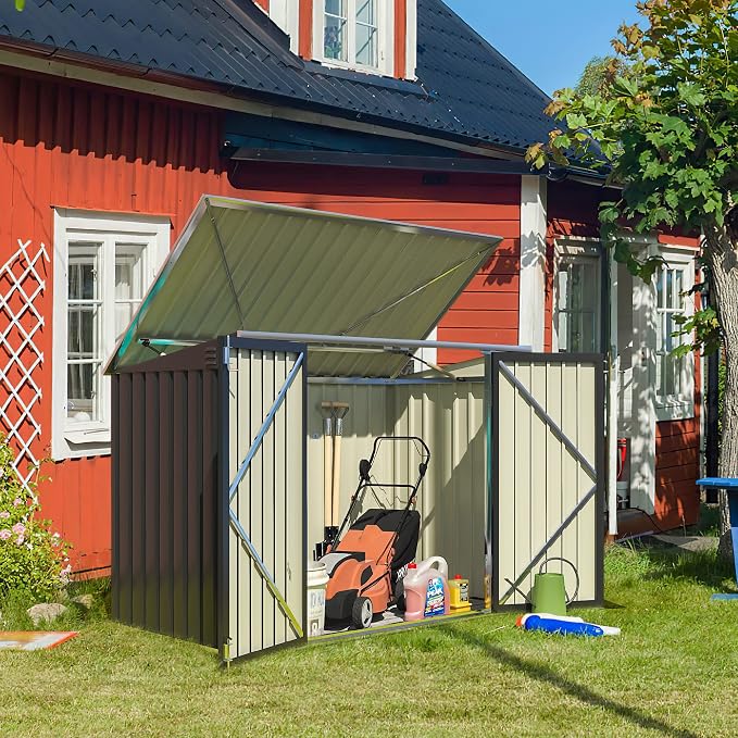 Greesum 5.8x3.3 FT Outdoor Storage Shed Metal Garbage Shed - Image 3