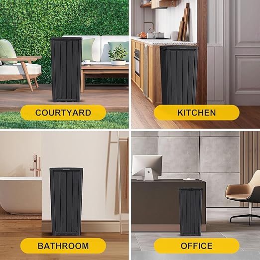EasyUp Outdoor Trash Can with Lid, Waterproof and Sunscreen Resin Garbage Cans - Image 3