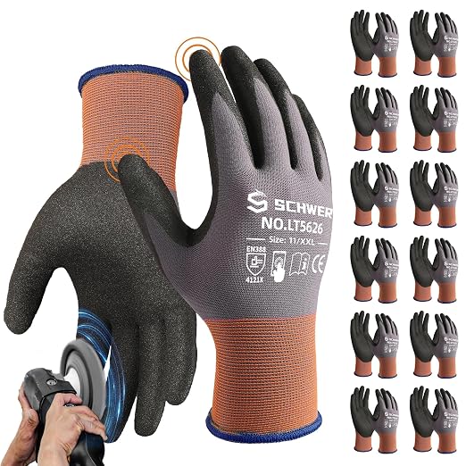 Schwer 12 Pairs Safety Work Gloves by SCHWER