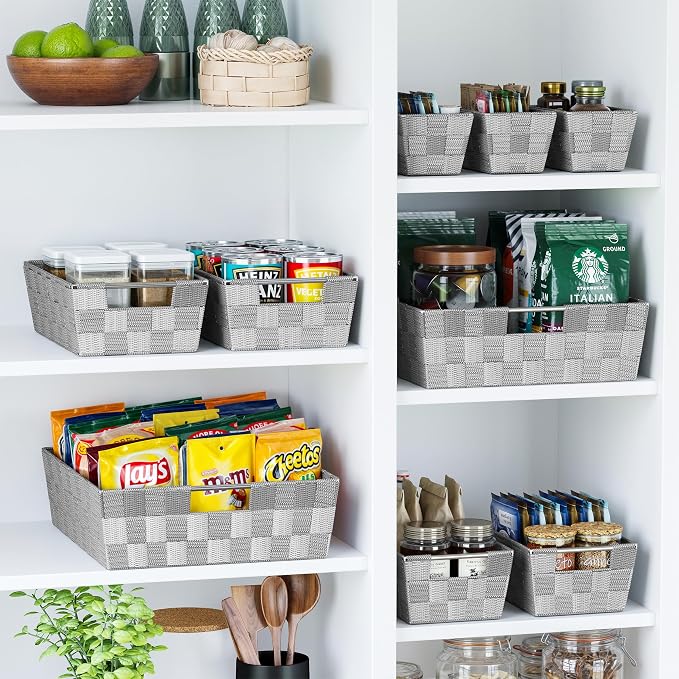 Baskets For Organizing Set Of 9 Grey - Image 6
