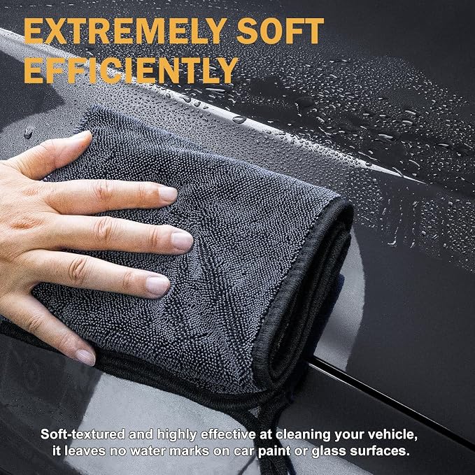 2-Pack Medium Size Microfiber Towels, 600GSM Ultra Absorbent Car Drying Towels - Image 6