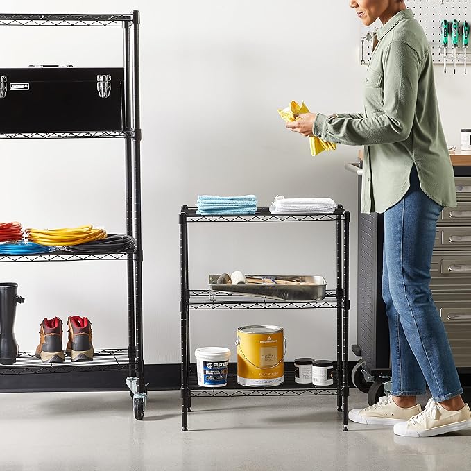 Amazon Basics 3-Shelf Adjustable Heavy Duty Steel Wire Rack Storage Shelving - Image 2