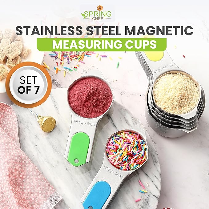 Spring Chef Magnetic Stainless Steel Measuring Cups, Kitchen Tools - Image 2