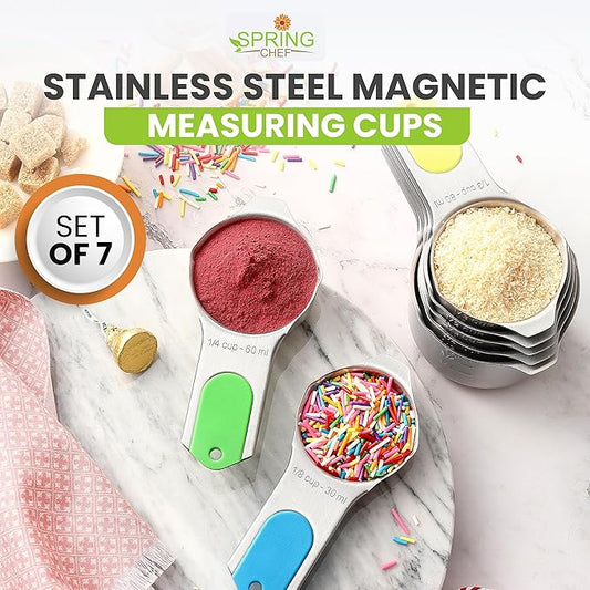 Spring Chef Magnetic Stainless Steel Measuring Cups, Kitchen Tools - Image 2