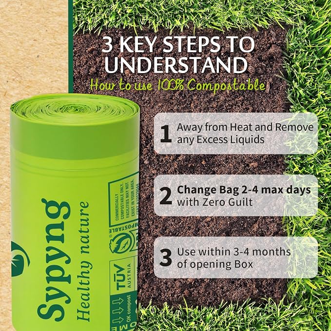 Compostable Kitchen Trash Bags 3-4 Gallon - Image 9