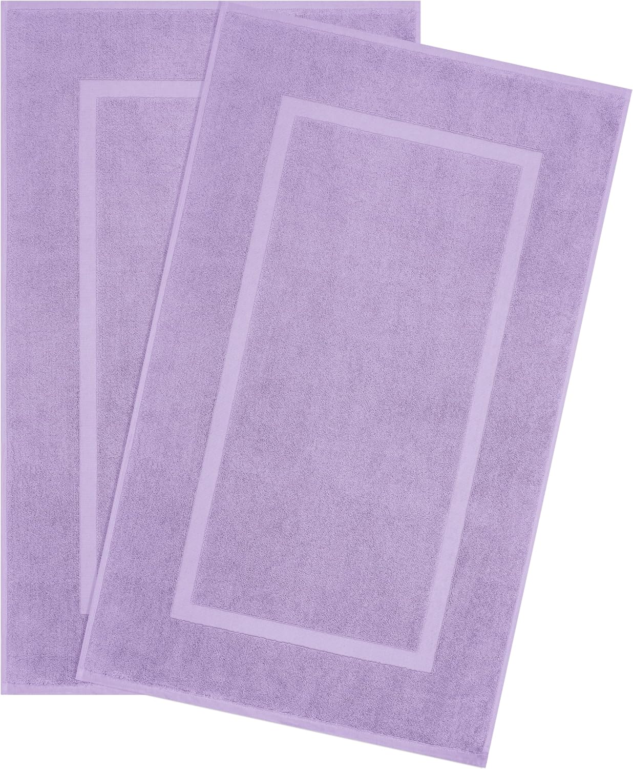 Cotton Paradise 100% Cotton Turkish Bathmat Set, Soft Absorbent Quick Dry, 2 Piece 20x34 Bathmat Floor Set, Lilac