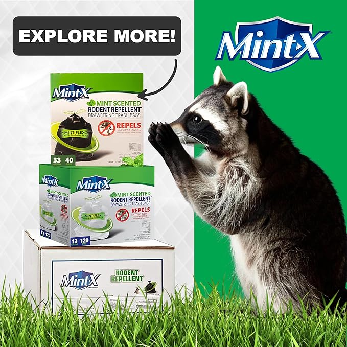Mint -X Rodent Repellent Indoor Tall Kitchen Drawstring Trash Bags - Image 5
