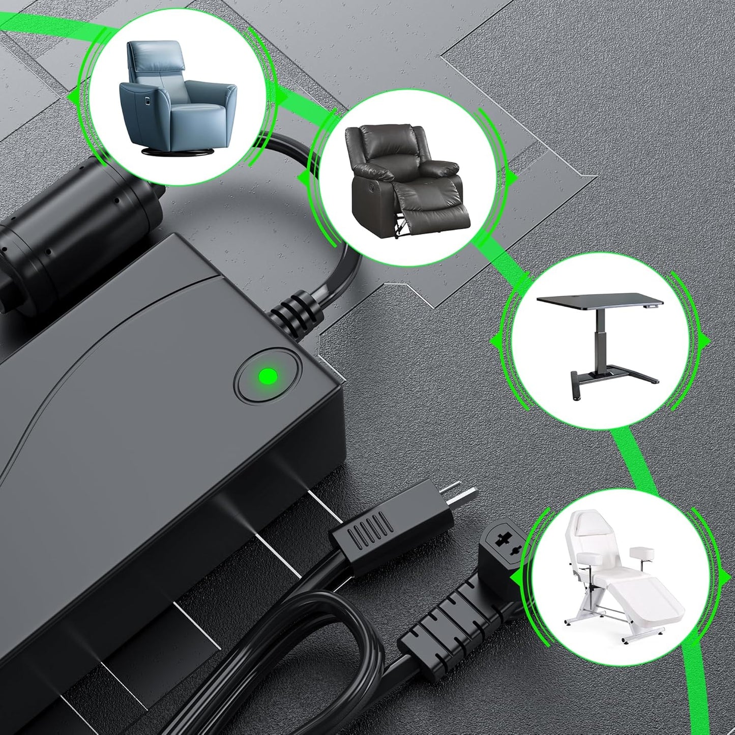 Universal Electric Couch Power Recliner Adapter 29V 2A Power Supply Transformer,Replacement Cl2902-A Power Cord for Recliner Lift Chair Plugs Reclining Sofa Charger,AC/DC Switching Cable,Fit Lazy Boy
