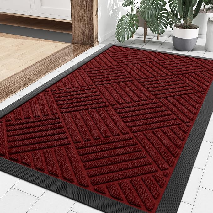 Smiry Front Door Mat Outside Entrance, Heavy Duty Outdoor Indoor Mat, Natural by Smiry