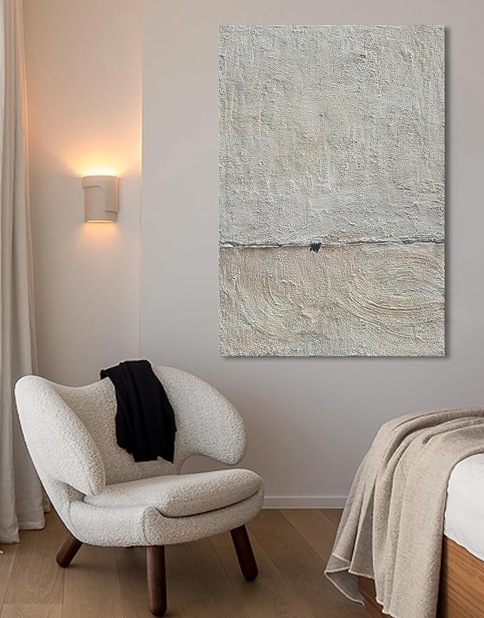 NANKAI Hand painted Minimalist Black and White art canvas Abstract Oil painting - Image 3