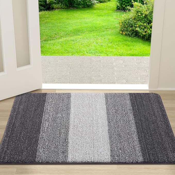 Kitinjoy Indoor Outdoor Door Mat, 30x17 Non-Slip Absorbent Dirt Trapper by Kitinjoy