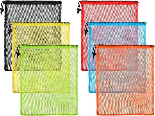 iMucci 13"X15.5" 6Pcs Mesh Laundry Drawstring Bag Nylon Drawstring Gym Bag by DancingaColorfulLifeinSpiritualWorld
