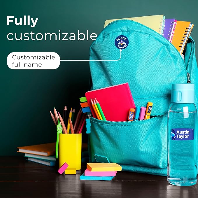 Personalized Name Tag Stickers for Kids | Space-Themed Waterproof Labels for - Image 3