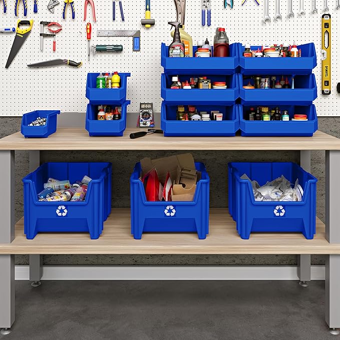 Commercial Industrial Heavy Duty Stackable Open-Front Recycling Bin Box - Image 4