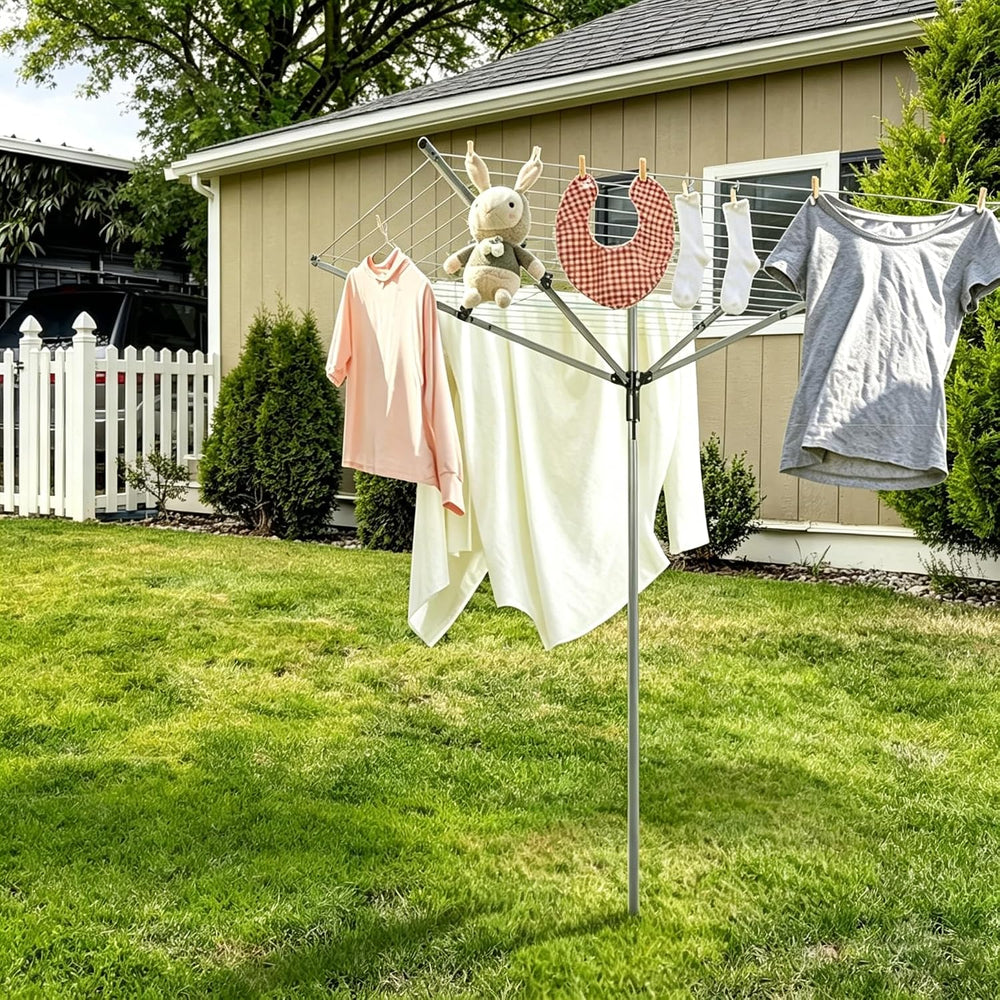 Umbrella Drying Rack Outdoor Umbrella Clothesline Rotary Retractable Clothes ...
