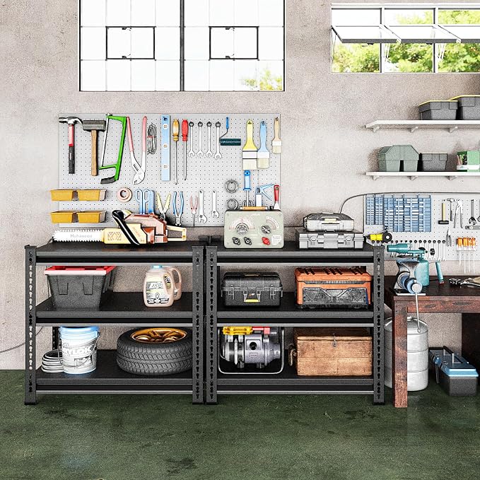 Adjustable Garage Storage Shelves, 35.4''W Garage Shelving Heavy Duty Loads - Image 2