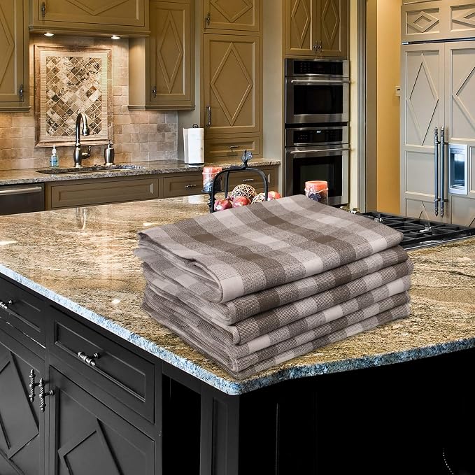 Kitchen Towels Set of 6 Soft Premium Cotton Highly Absorbent Dish Towels 20X30 - Image 3